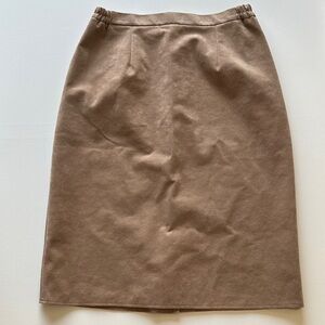 Elegant Mocha Mousse Vegan/ Faux Suede Women's Skirt Sz 16